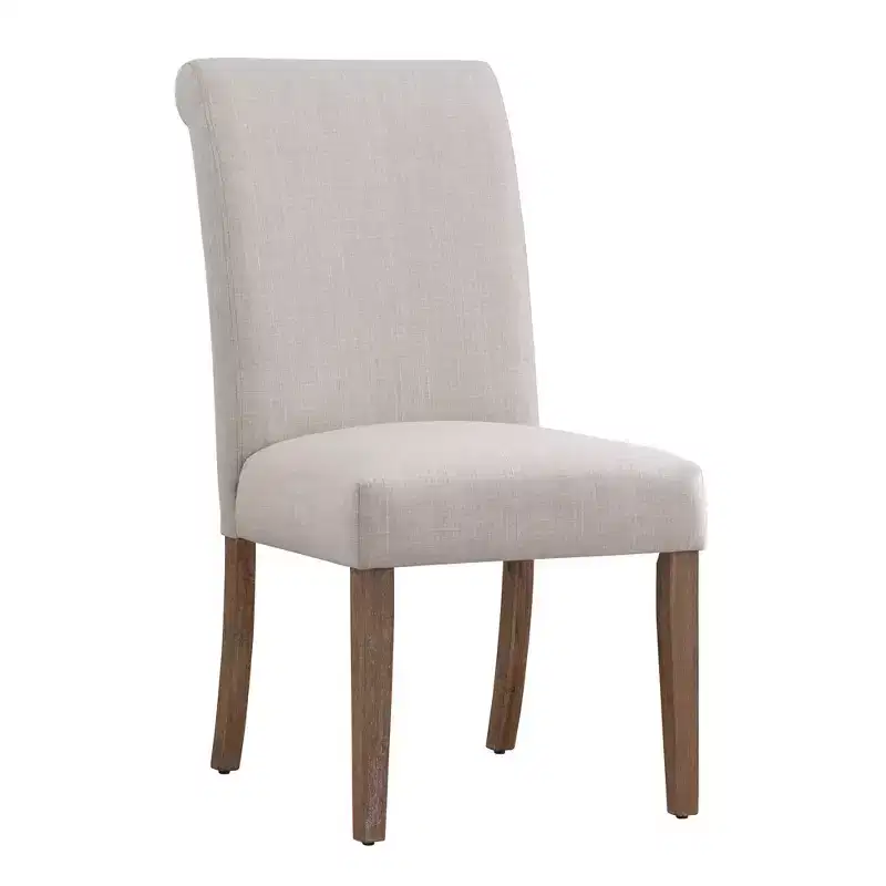 Walton Park Slipcovered Rolled Back Parsons Chairs (Set of 2) - Light Natural/Beige - iNSPIREQ