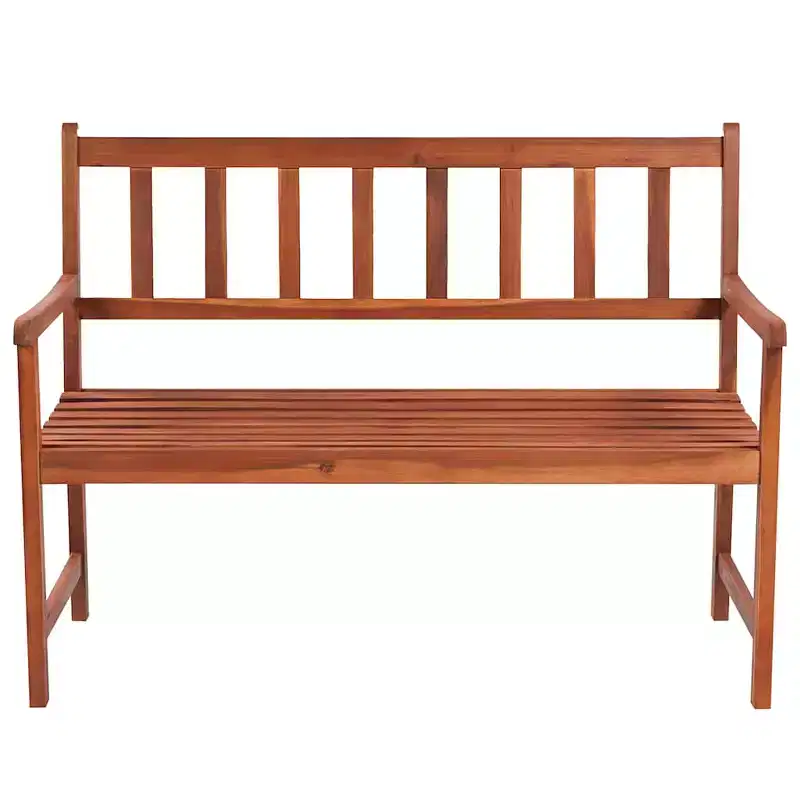 Patio Bench Brown Solid acacia wood and polyester Medium Sturdy