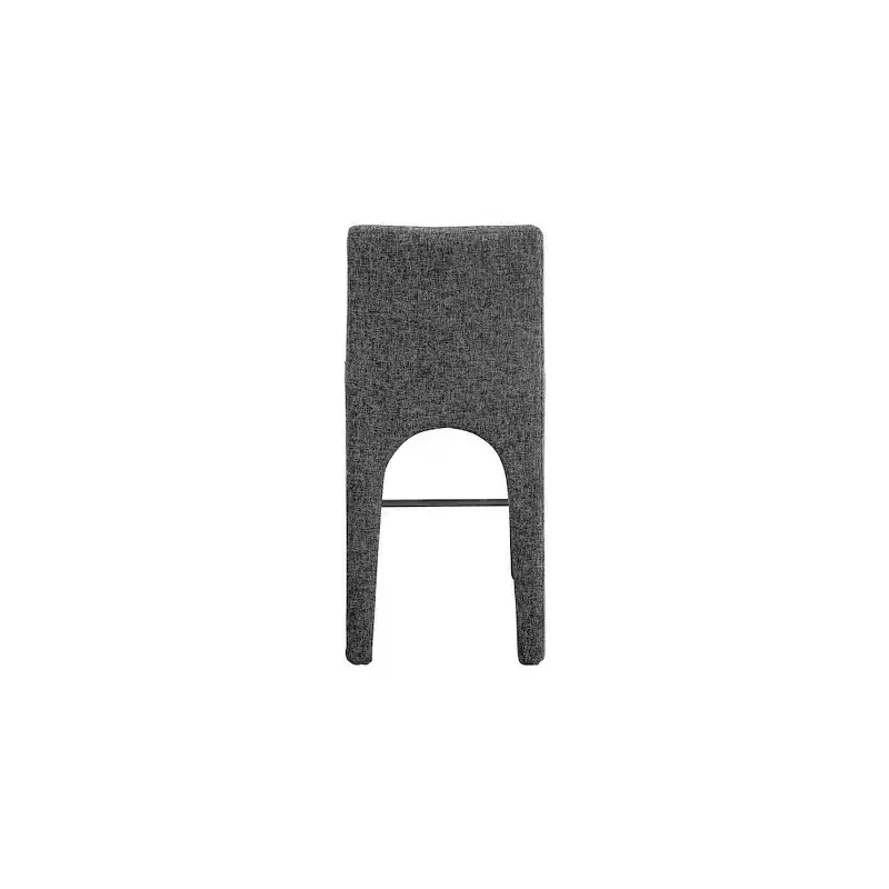 Meridian Furniture,Gramercy Black Linen Textured Fabric Stool