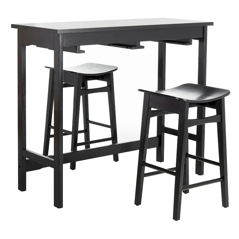 SAFAVIEH Neoma 3 Piece Pub Set - White Oak - 42.1 x 17.7 x 36.2 - 42Wx18Dx36H