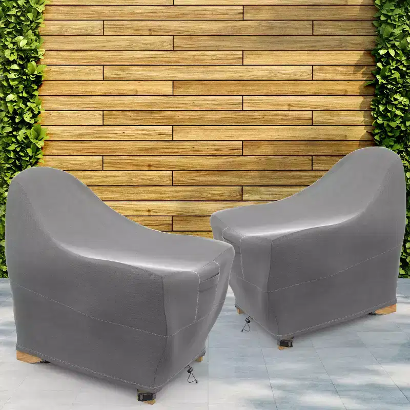 KHOMO GEAR Set of 2 Adirondack Patio Chair Covers  Gray, Durable, Weatherproof, UV Resistant, Protection from Rain & Dust