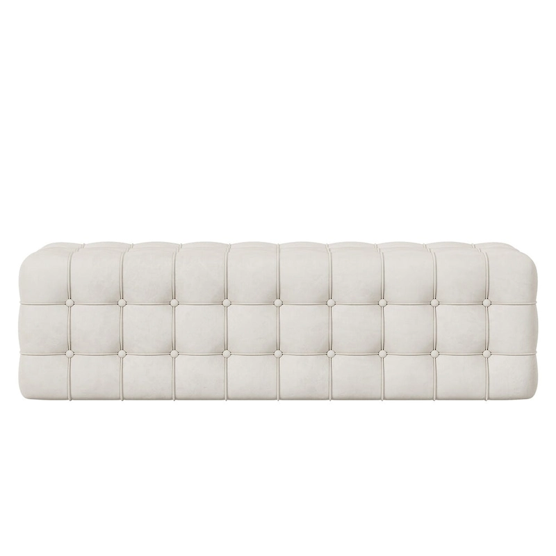 All Covered Velvet Upholstered Ottoman