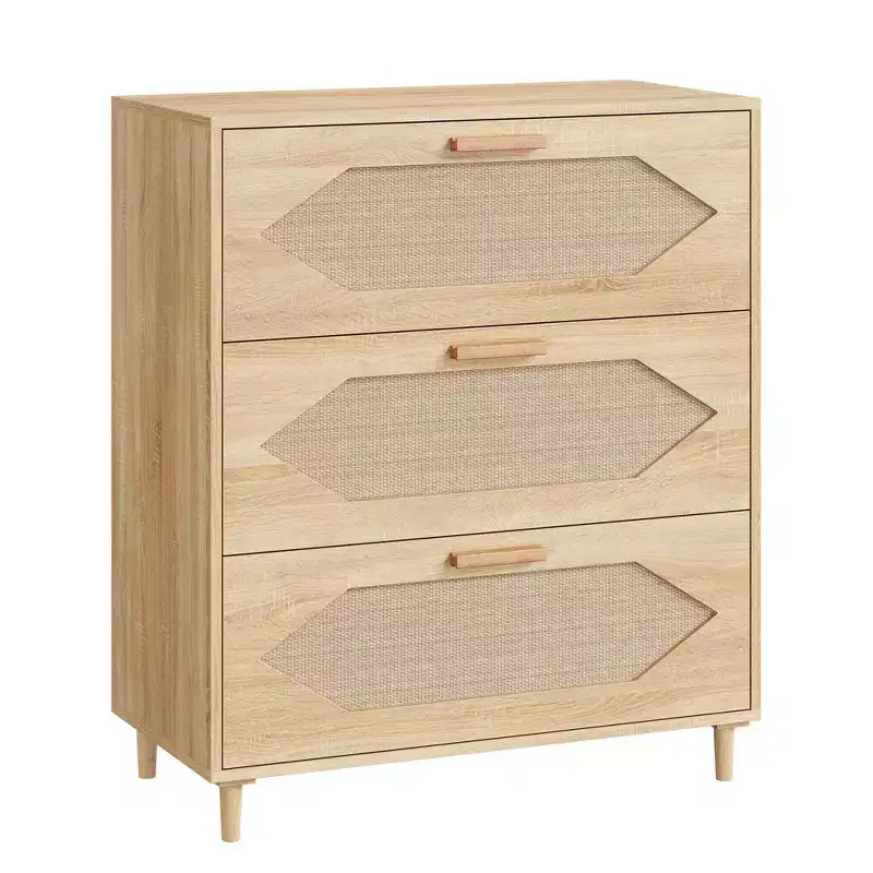 3-Drawer Dresser Storage Cabinet, Wooden Sideboard with Drawers, Suitable for Living Room & Bedroom