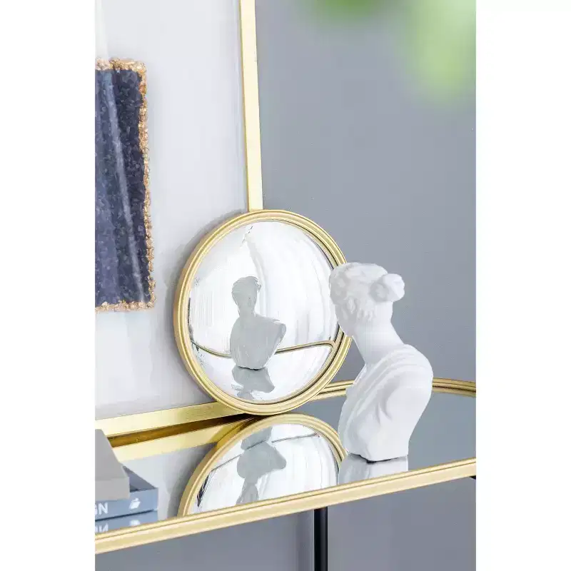 11 Inch Round Gold Wall Mirror with Iron Frame