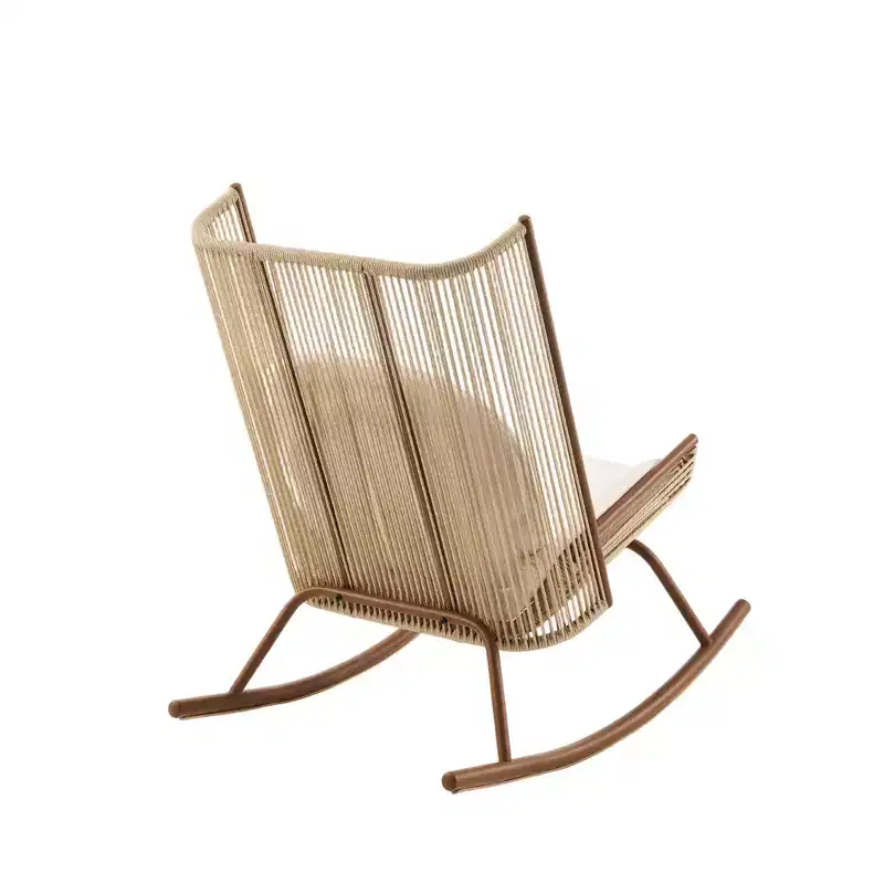 Christopher Knight Home Varun Farmhouse 2 Piece Patio Dining Set with Acacia Wood Table and Iron Rocking Chair