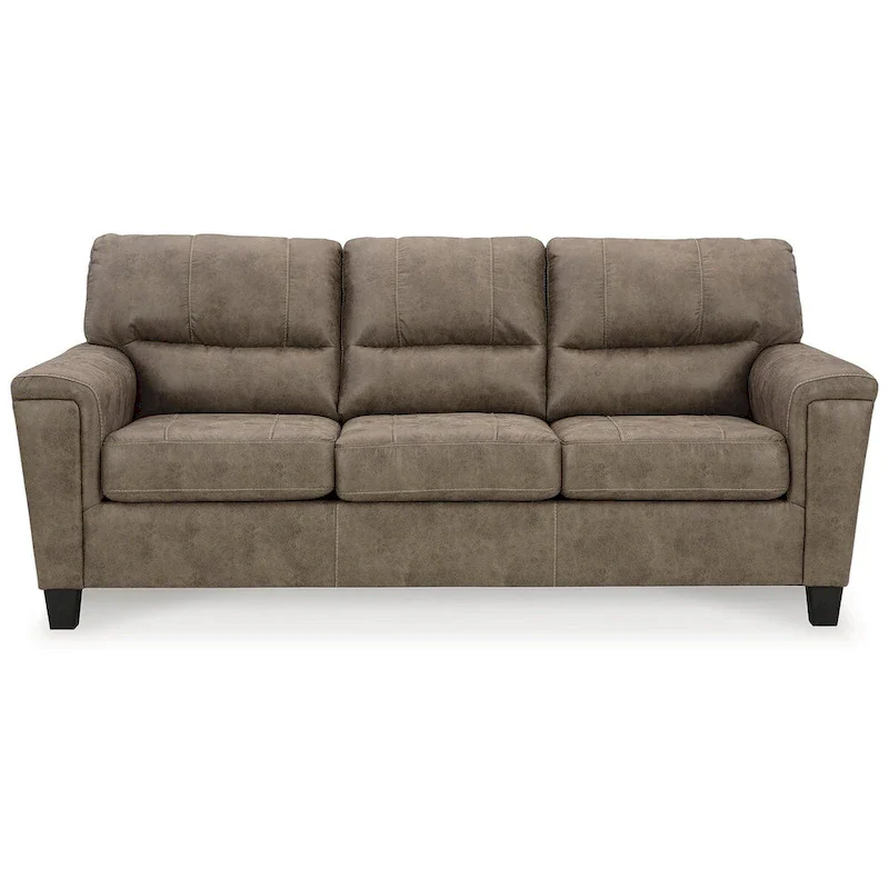 Modern Faux Leather Sofa - 89W x 38D x 39H