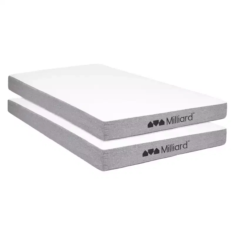 5 Inch Twin Memory Foam Trundle Mattress, Pack of 2 - Firm Support, Washable Cover
