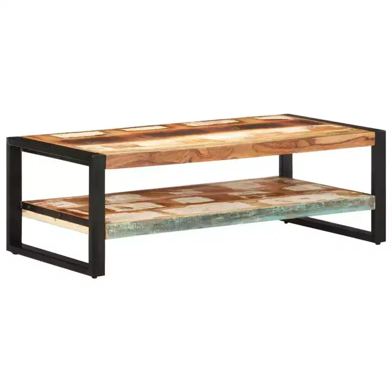 XL Coffee Table Mixed Solid reclaimed wood and powder-coated iron