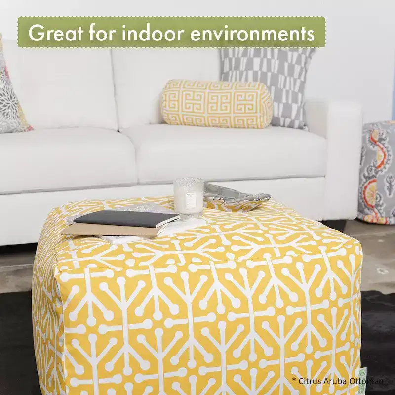 Square Ottoman Pouf, Single Seat