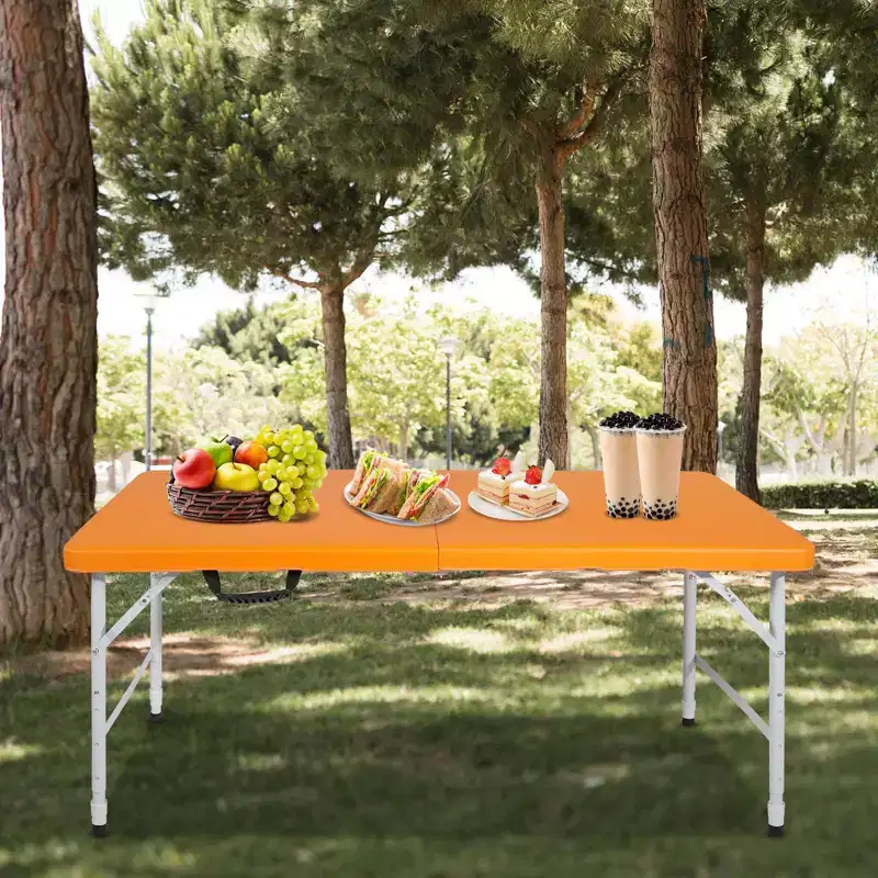 Portable Plastic Folding Table, Heavy Duty Indoor Outdoor Picnic Dining Camping Table