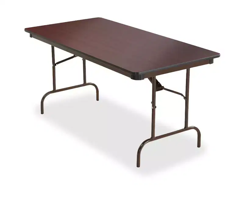 Premium Wood Laminate Folding Table, Rectangular, 60w x 30d x 29h, Mahogany