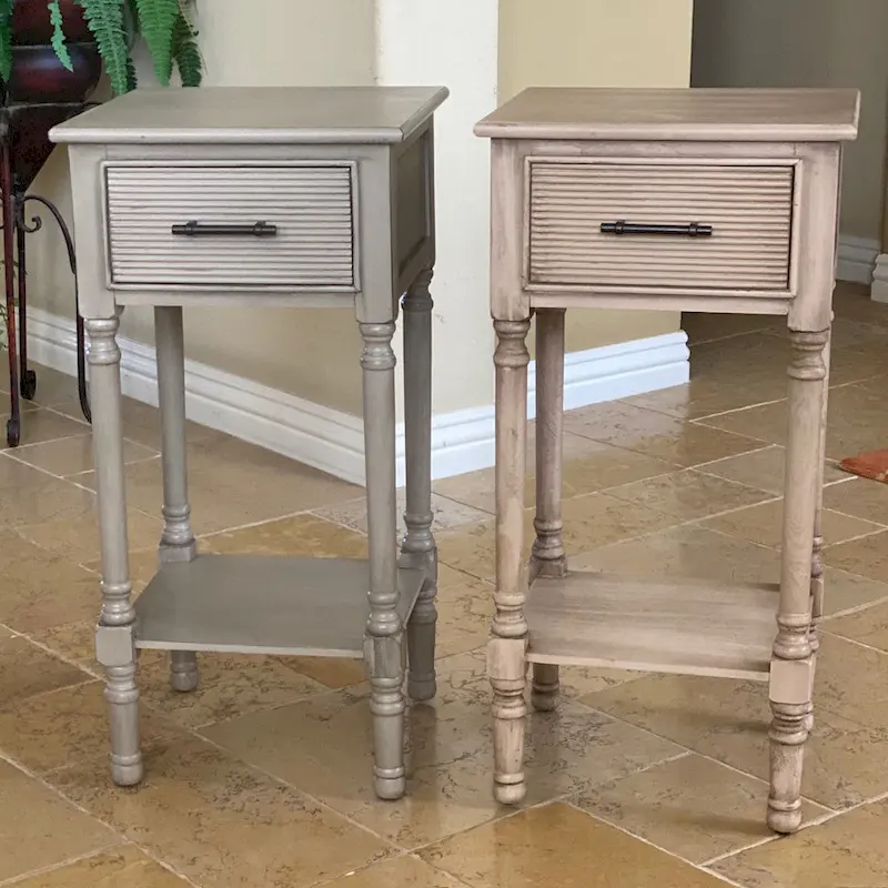 French Country End Table with Storage Shelf and Drawer