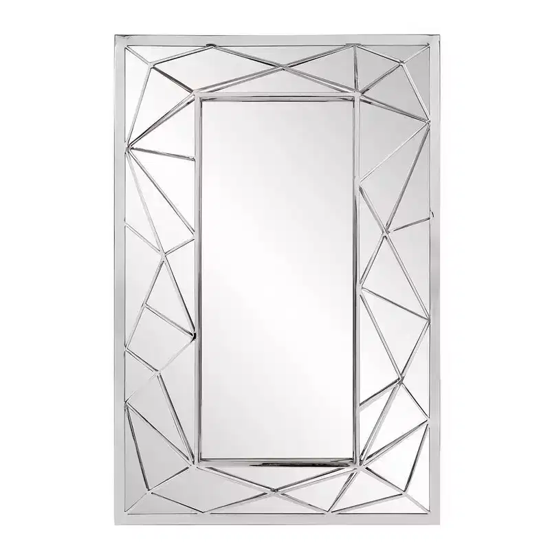 Howard Elliott 35.5"x23.5" Mirax Stainless Steel Framed Rectangular Wall Mirror Silver
