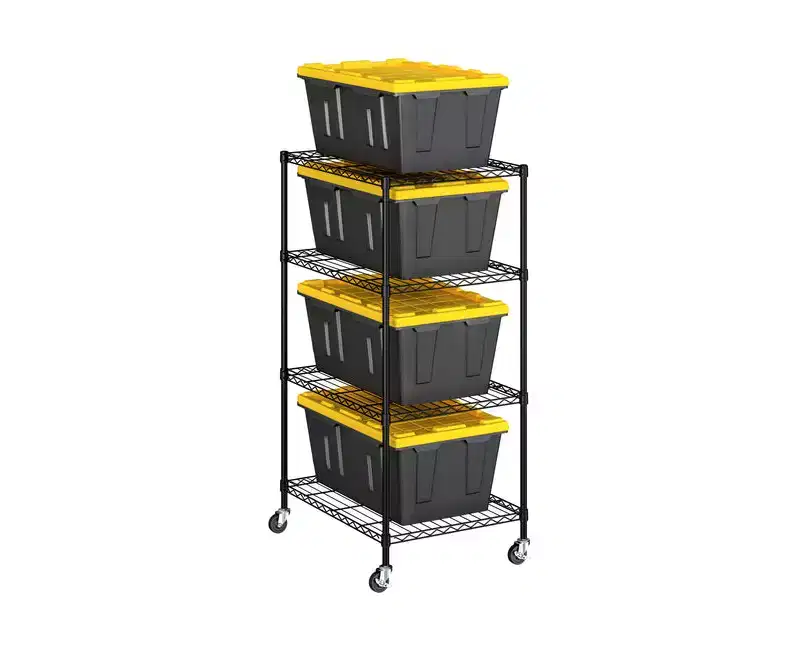 Storage Tote Bin Shelving Rack – Multi-Tier Organizer