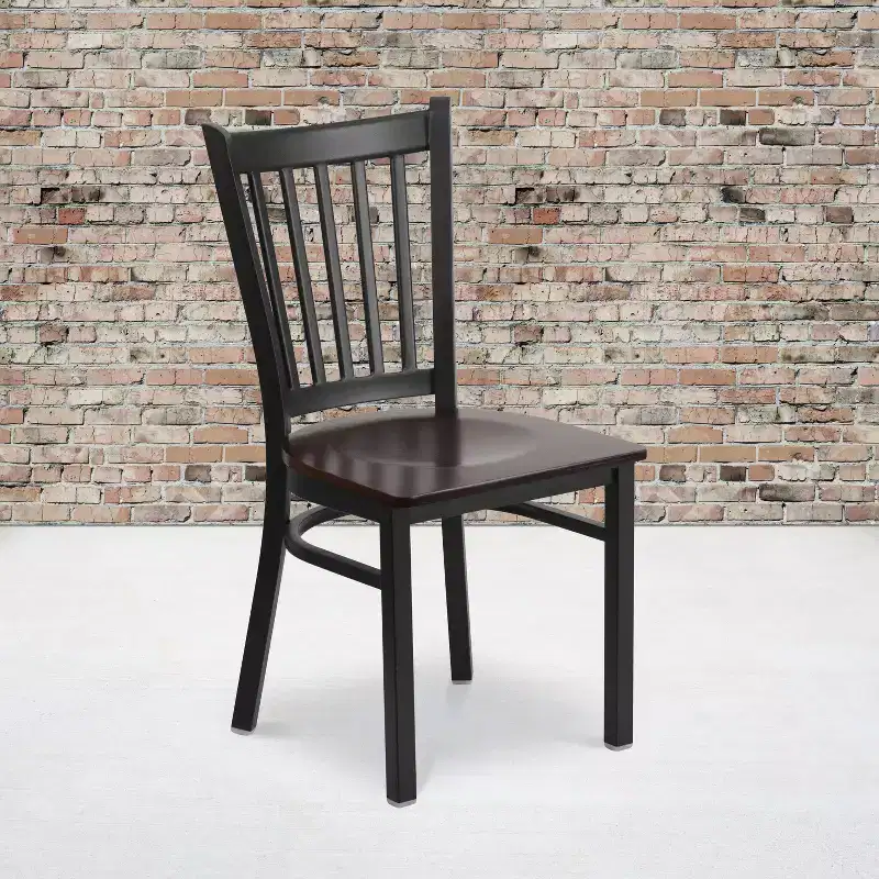 2 Pack Vertical Back Metal Restaurant Chair