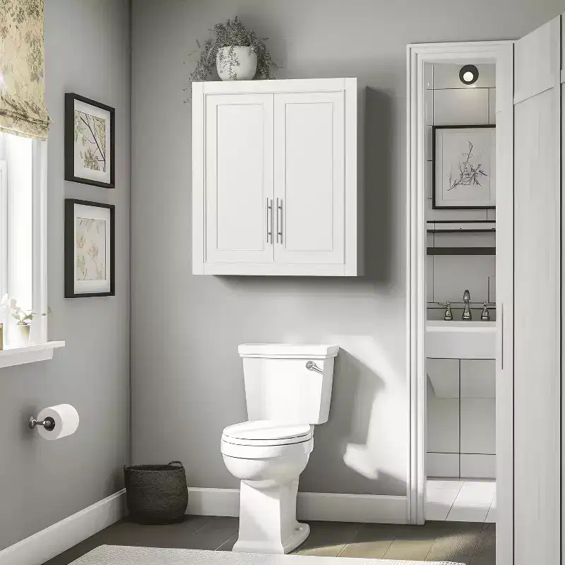 MAYEERTY Bathroom Storage Cabinet Wooden Wall-Mounted Cabinets for Home, Small Space, White, 26*22*8in