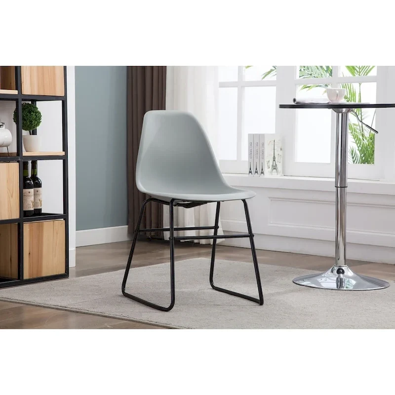 Alivia Modern Armless Dining Chairs w/ Iron Legs (Set of 2)