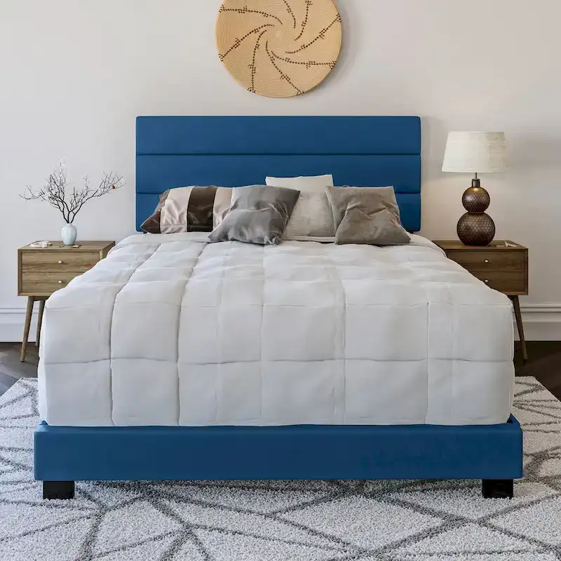 Boyd Sleep Napoli Upholstered Faux Leather Bed Frame with Headboard