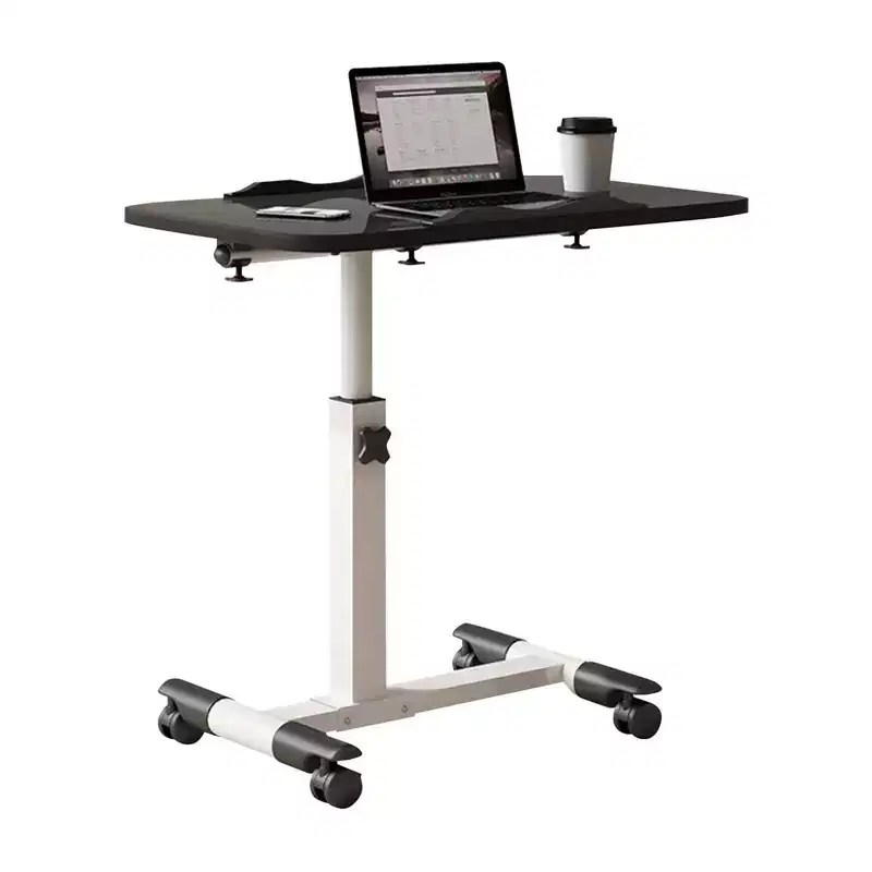 Adjustable Overbed Table with Wheels  Portable Foldable Laptop Desk (Height Adjustable) for Home Office & Workstation (1-Pack)