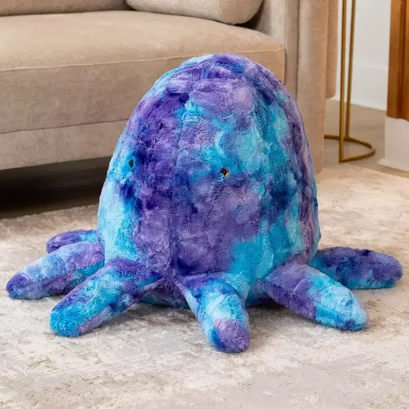 Raven-Symon Huggy the Octopus Sea Buddy Large Kids Stuffed Animal Bean Bag and Pouf
