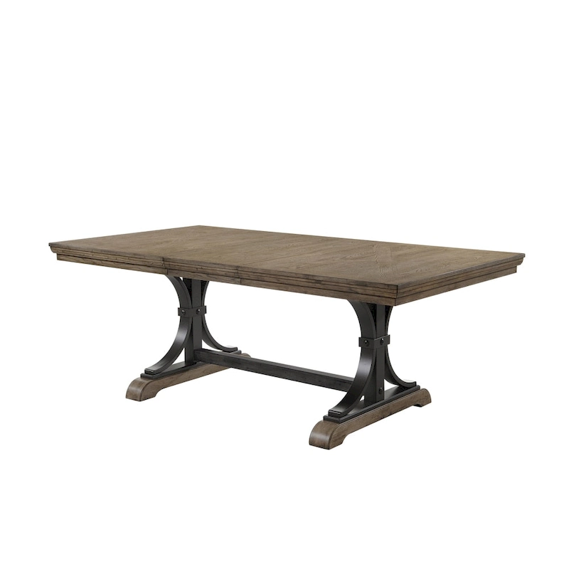 Roundhill Furniture Birmingham 7-piece Driftwood Finish Table with Nail Head Chairs Dining Set