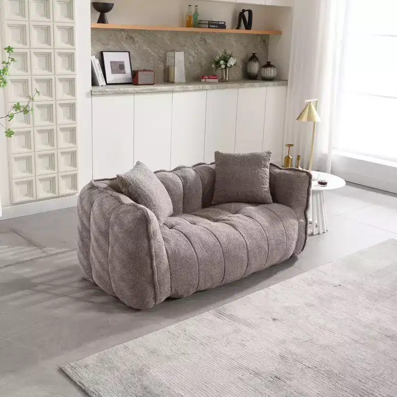 Bean Bag Chair for 2, High-Resilience Foam Floor Sofa Chair for Spacious Comfort, Comfy Seating for Living Room and Shared Spaces