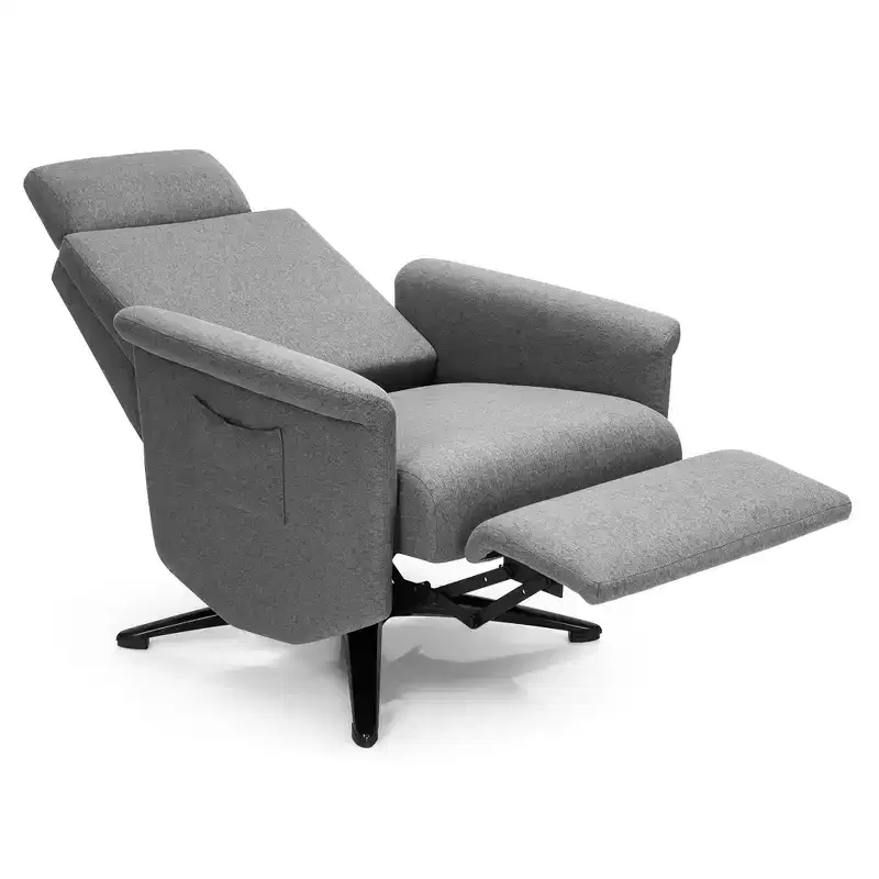 Massage Recliner Chair Vibrating Sofa w/ Remote Control&Adjustable Headrest Grey