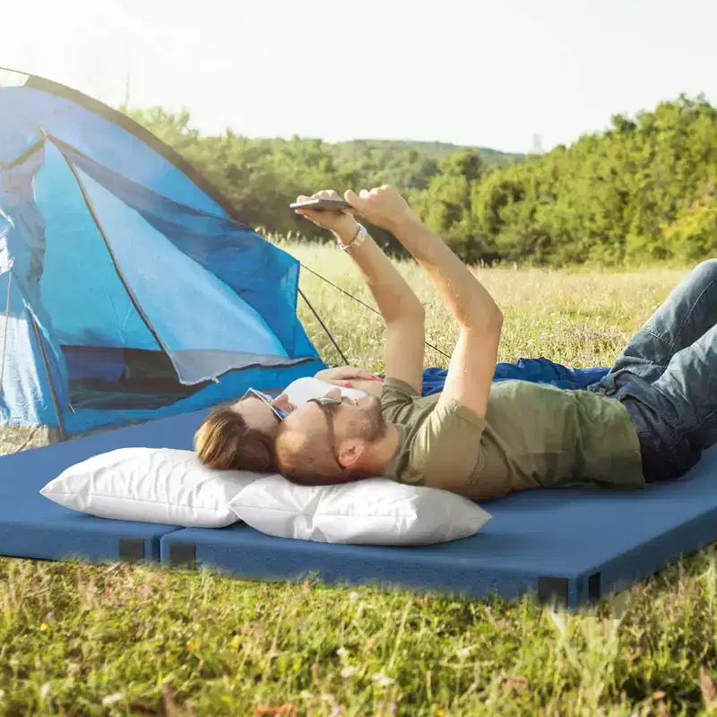 Memory Foam Camping Mattress with Anti-Slip Bottom and Travel Bag