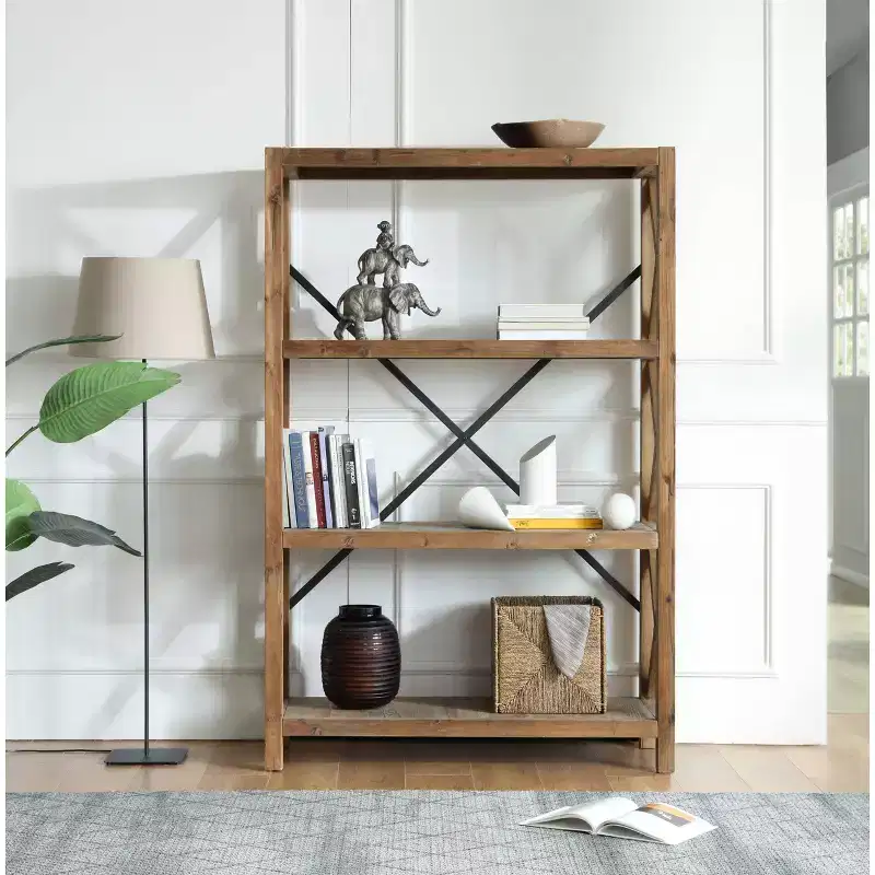 Boraam 71" Elinor Bookcase Natural/Black
