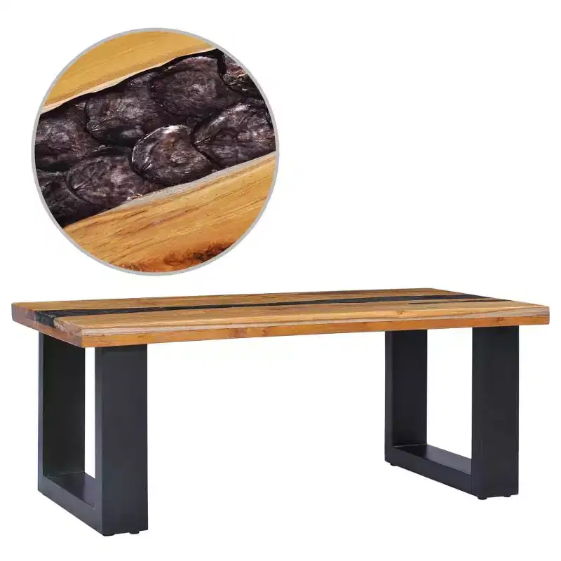 Coffee Table Multicolor Teak wood, Mango wood, Polyresin