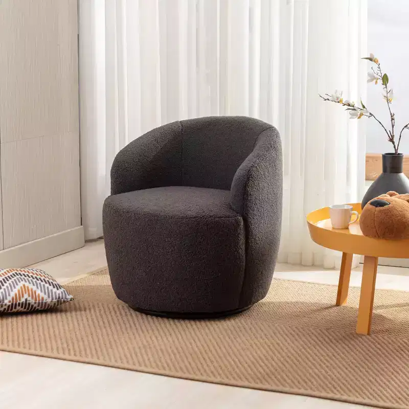 Fabric Swivel Accent Armchair Barrel Chair