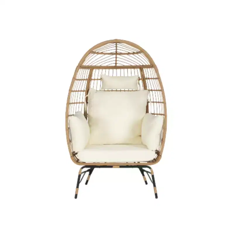 Wicker Egg Chair,Rattan Egg Chair Indoor Outdoor,Oversized Large Egg Chairs 600lbs with Cushion and Pillow