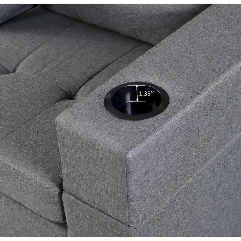 Modern 4-Seat L-Shaped Sectional Sofa with Lounge Chaise