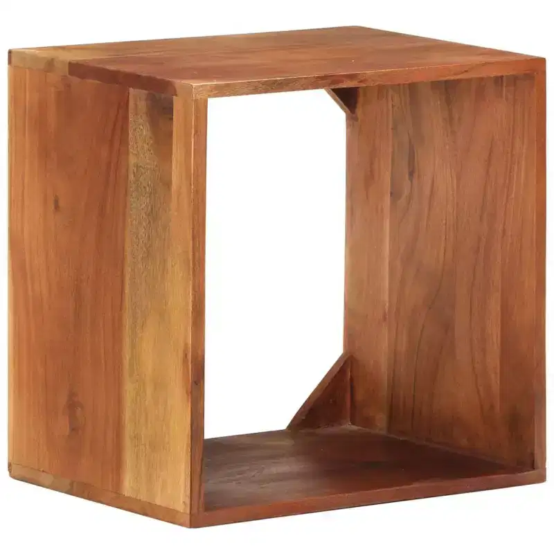 Solid Acacia Wood Wall Cube Shelf – 15.7x11.8x15.7 in