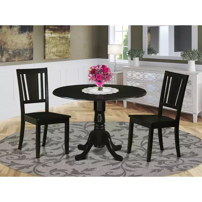 Round Dinette Set - Kitchen Table with 4 Chairs - Modern Dining Table Set