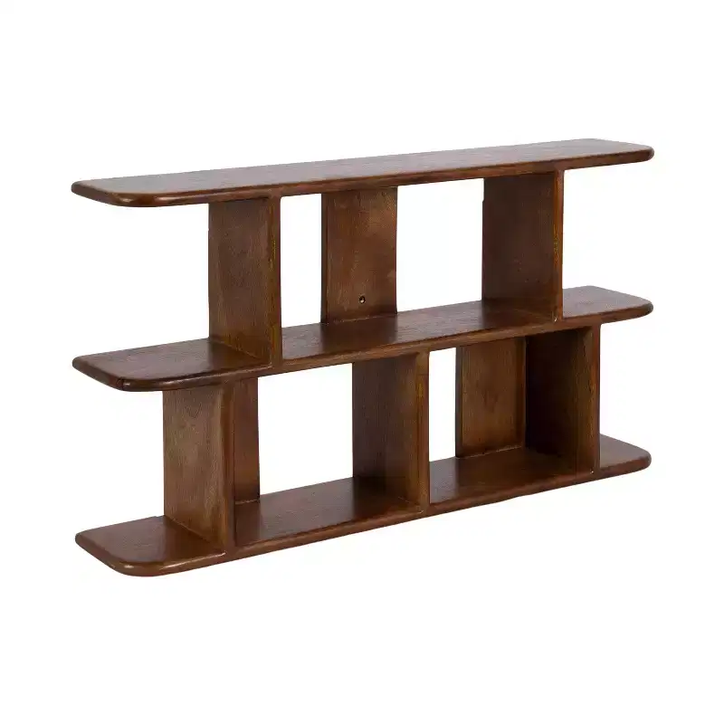 Wooden Wall Shelf Walnut Brown