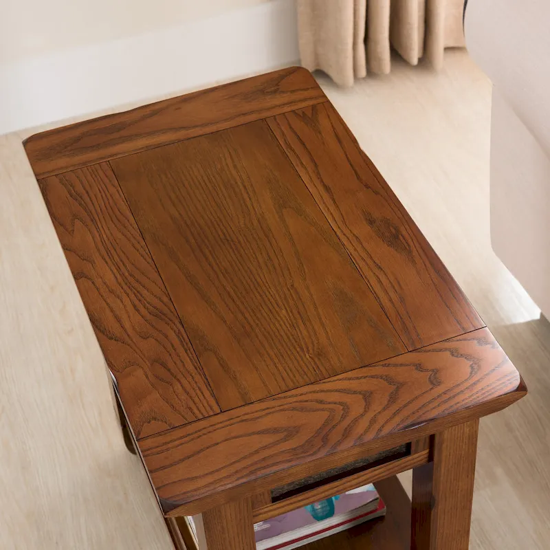 Leick Home Slatestone One Drawer Side Table with Slate Tile
