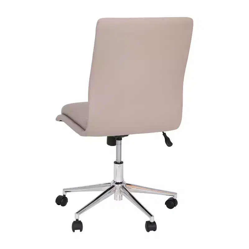 Mid-Back Armless Swivel Task Office Chair Bonded Leather Adjustable Metal Base