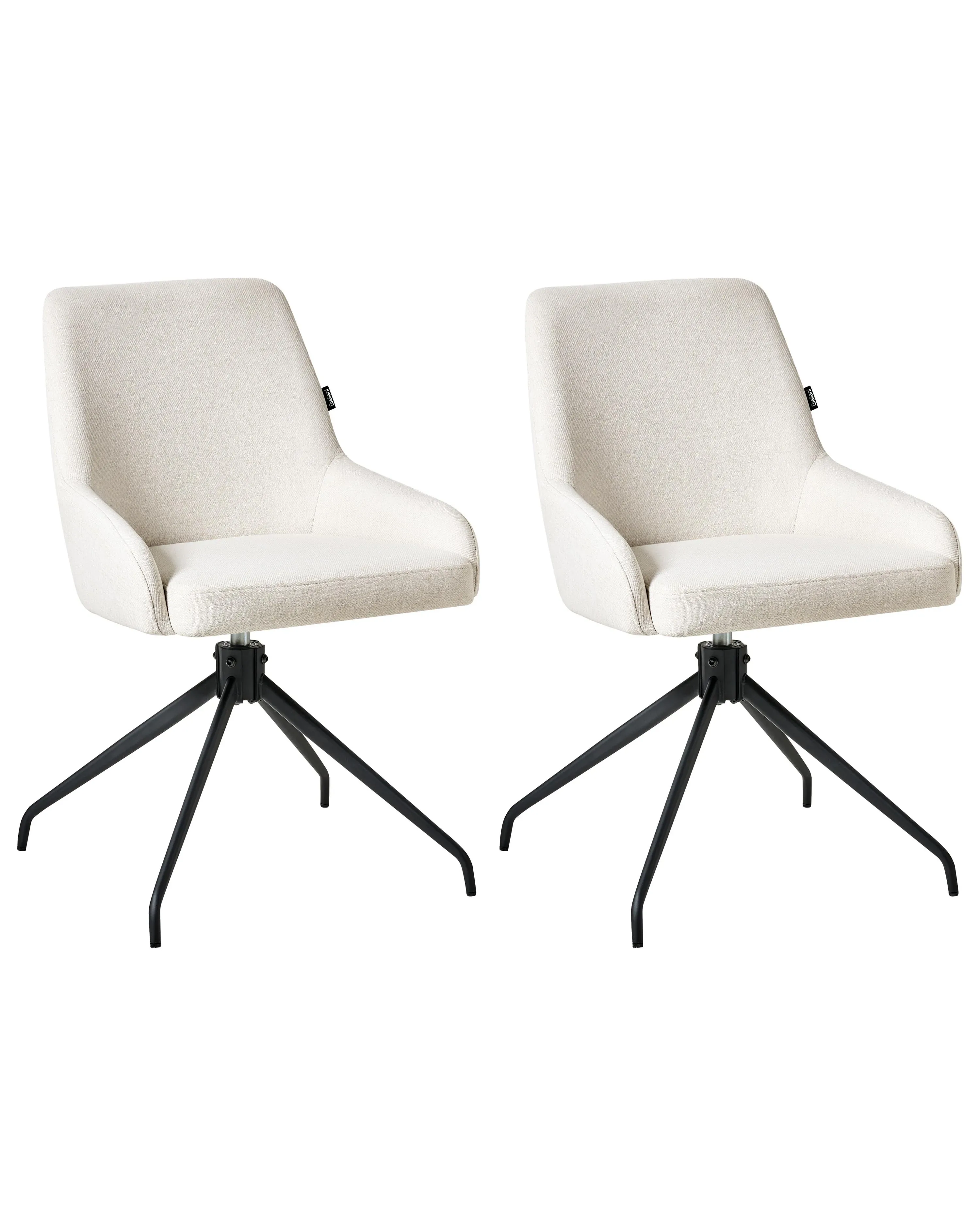 Set di 2 sedie da pranzo Tessuto Bianco sporco girevoli