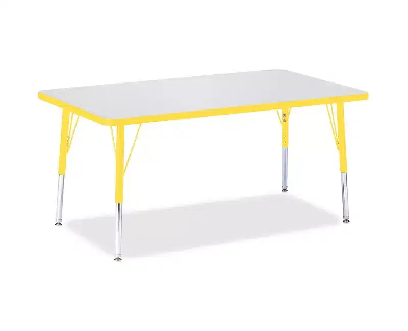Jonti-Craft Berries Elementary Height Color Edge Rectangle Table (30 x 48) in Yellow