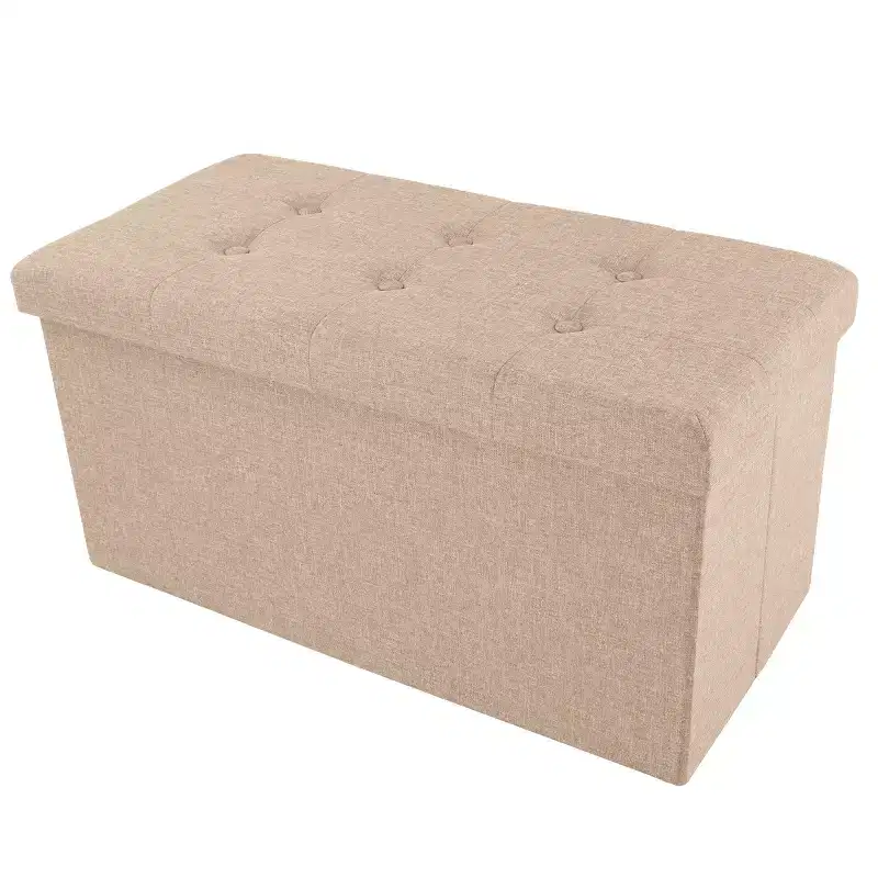 30-Inch Folding Storage Ottoman with Removable Bin
