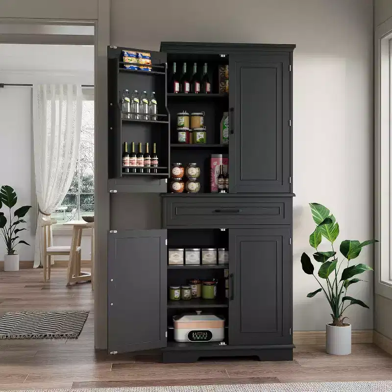 COZONY 72'' Tall Kitchen Pantry Cabinet with Drawer and Adjustable Shelves, Farmhouse Storage Cupboard for Dining Room or Laundry
