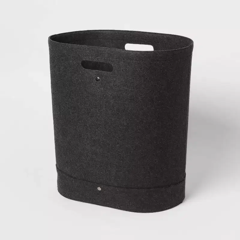Felt Double Hamper Charcoal - Brightroom™: Polyester, 6000 Volume, Adjustable, Open-Top, No Assembly Required