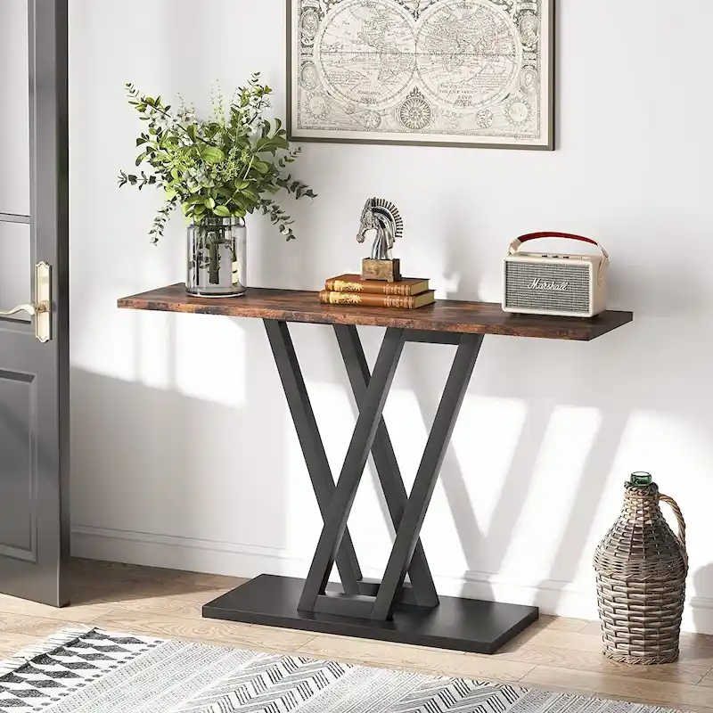 43 Inch Entryway Console Tables, Narrow Sofa Table for Hallway, Living Room