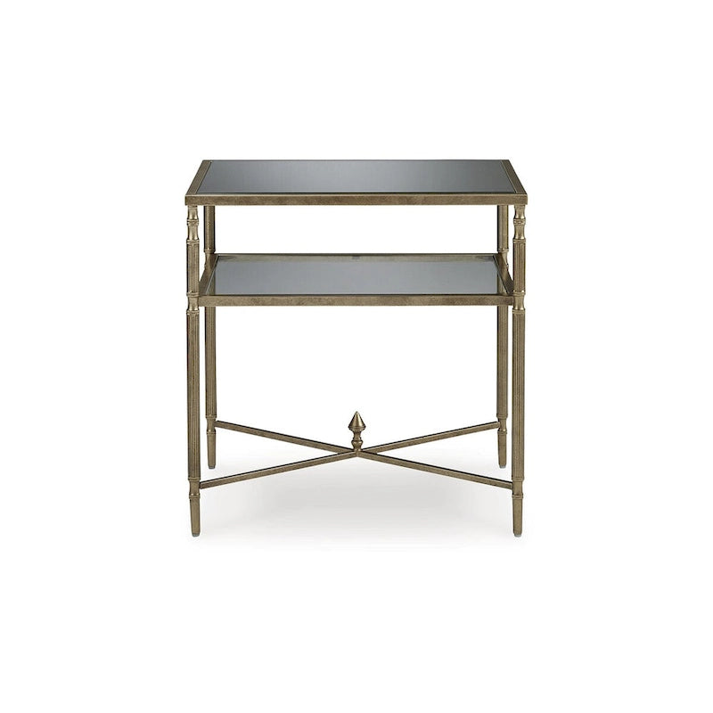 Gold End Table - 25.75 W x 18 D x 26 H