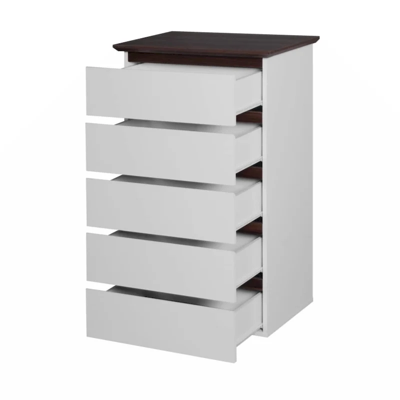 5 Drawer Dresser with Wood Color Top, Small Dresser for Kids Bedroom, Living Room