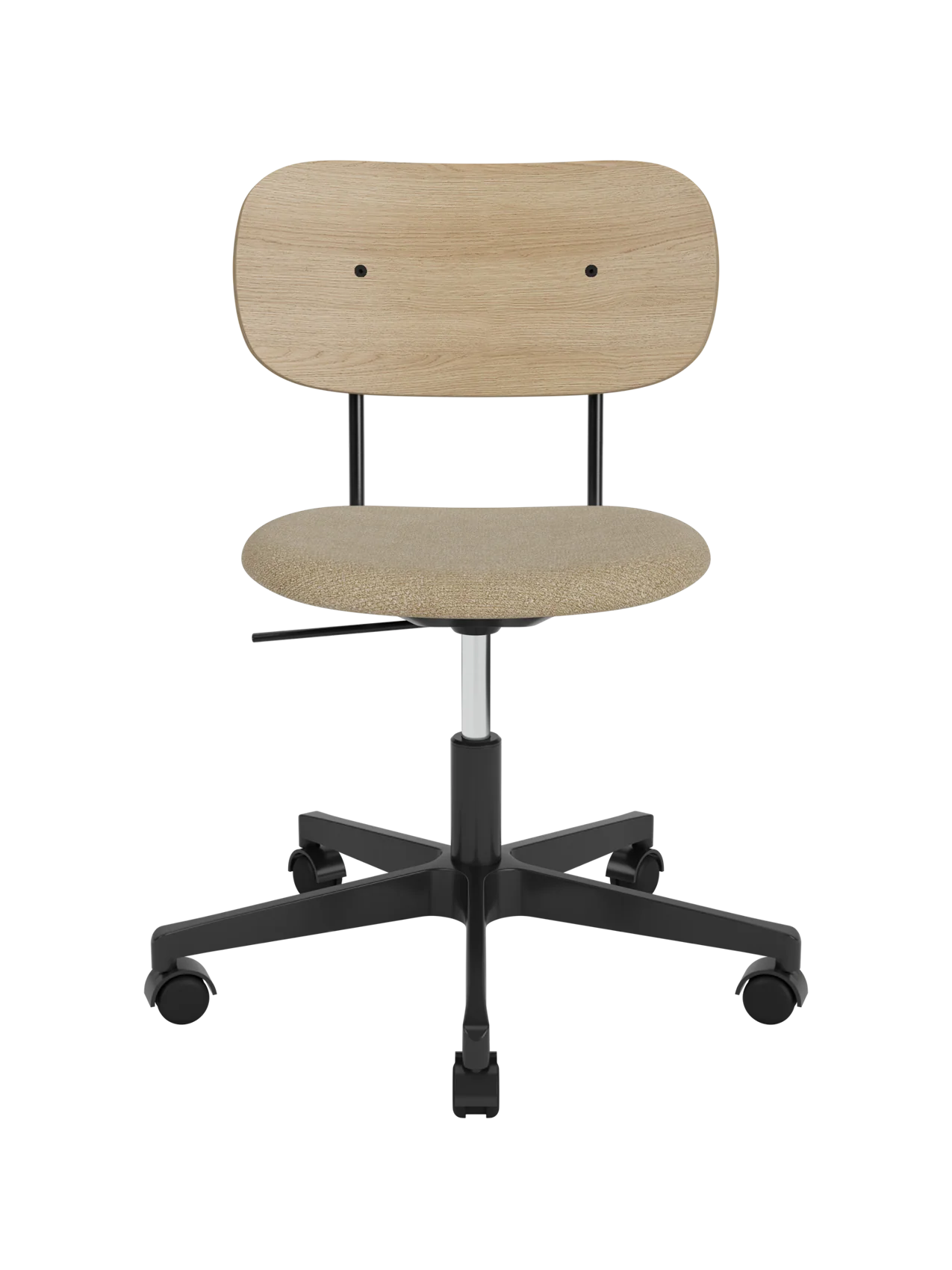 Task Chair, Upholstered Seat Black Swivel Base, Height-Adjustable