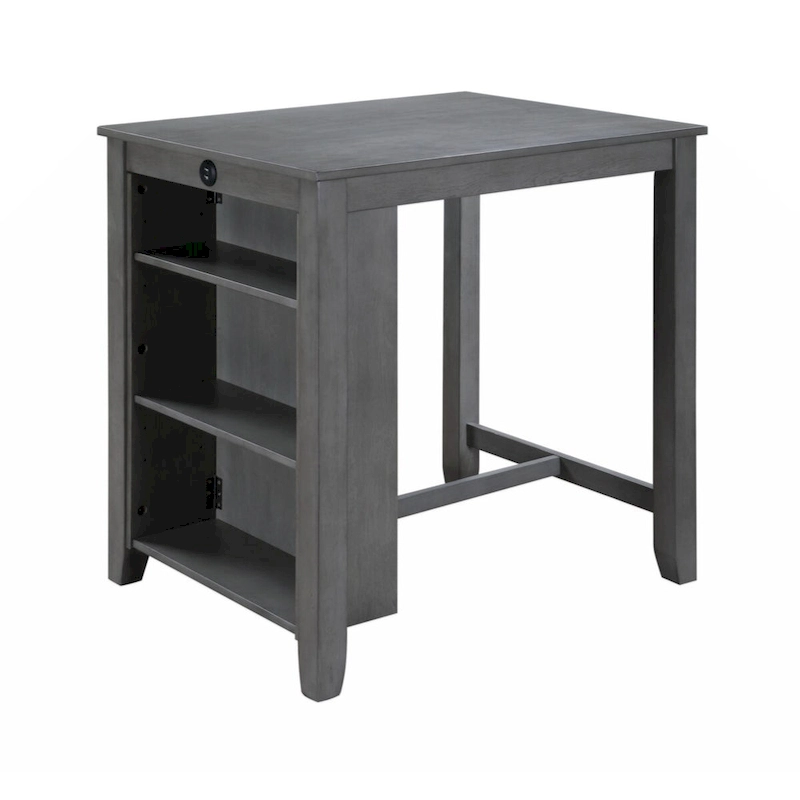 Graham 36 3-Piece Finish Small Space Counter Height Dining Table with Shelves and 2 Chairs
