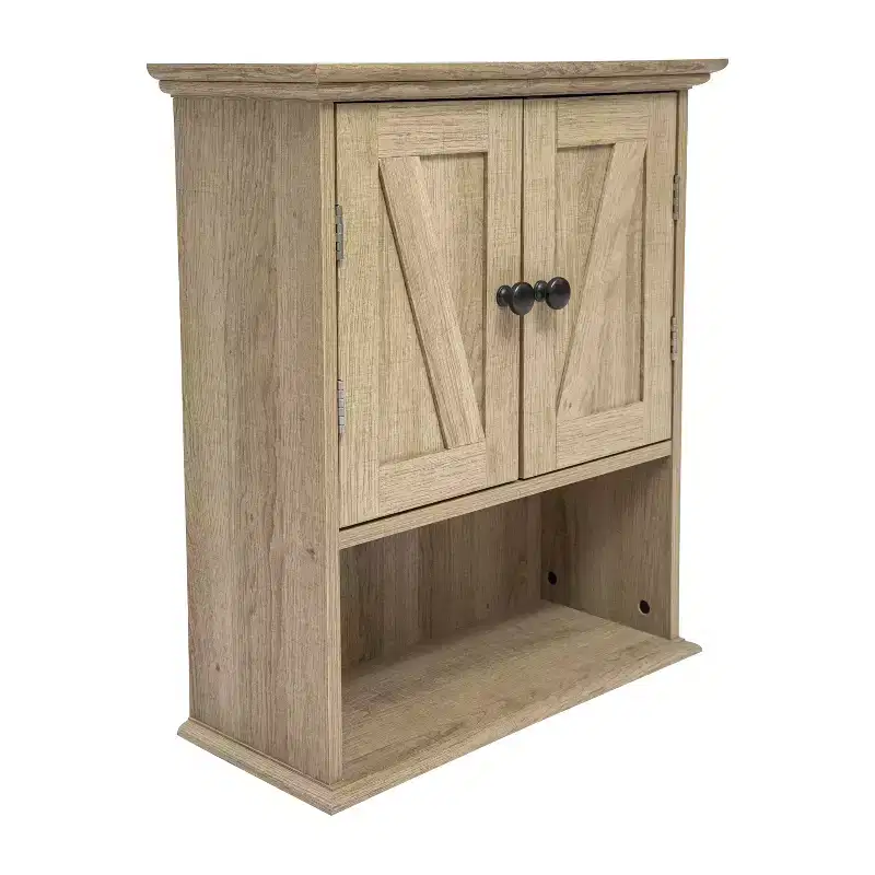 Merrick Lane Wall Mounted Bathroom Medicine Cabinet with Adjustable Cabinet Shelf, Lower Open Shelf, and Magnetic Closure Doors