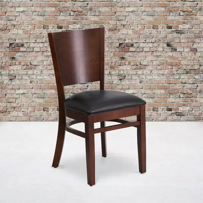 2 Pack Solid Back Wooden Restaurant Chair